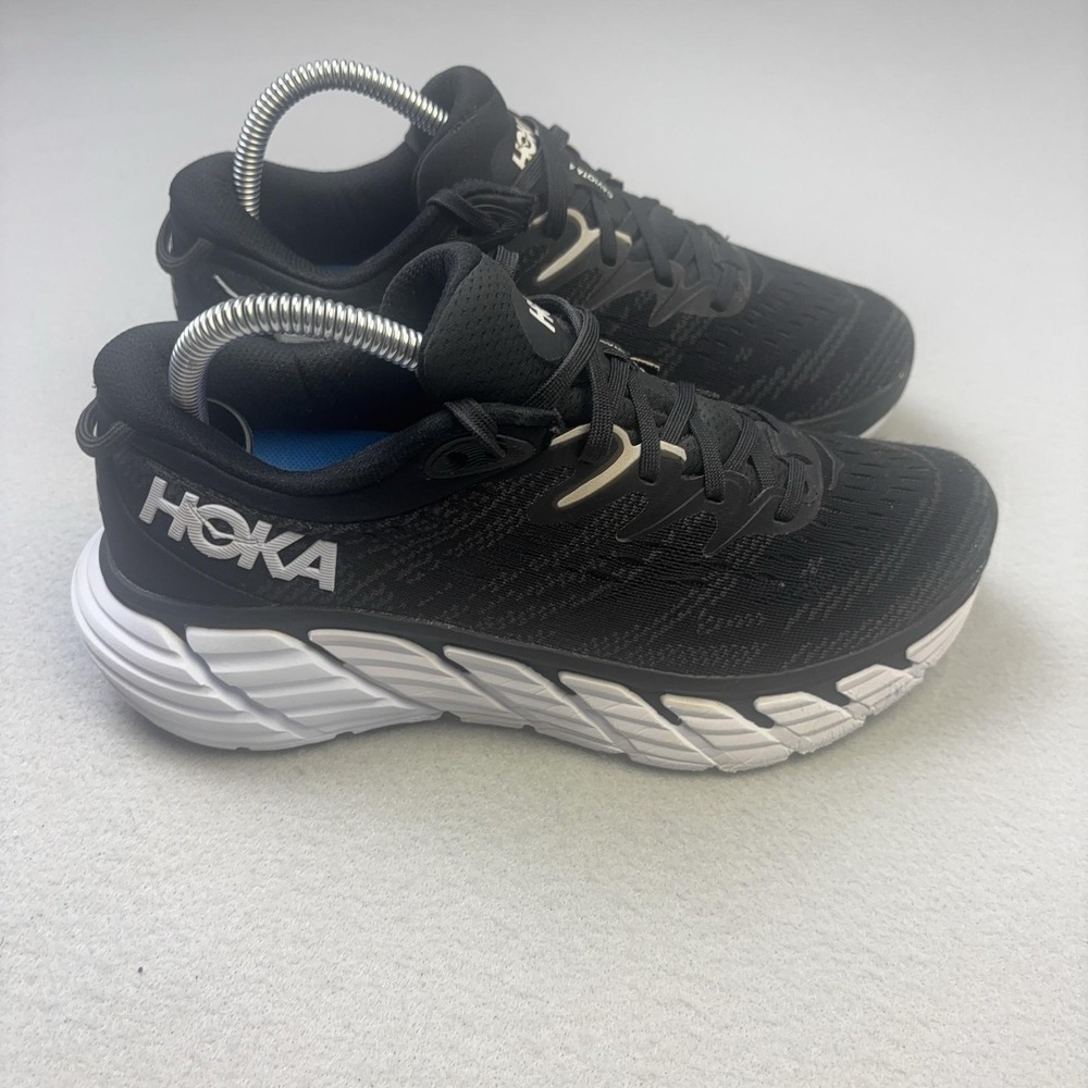 Hoka One One Gaviota 4 Shoes Womens Size 7.5 Black Running Sneakers 1123199 BWHT